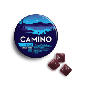 Package of Camino Midnight THC gummies.