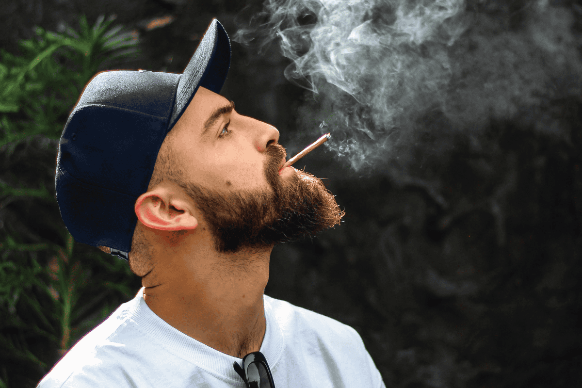Man smoking a joint